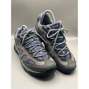 Teva 4050 Womens Gray Leather Mesh Purple Trail Hiking Shoe Size 10